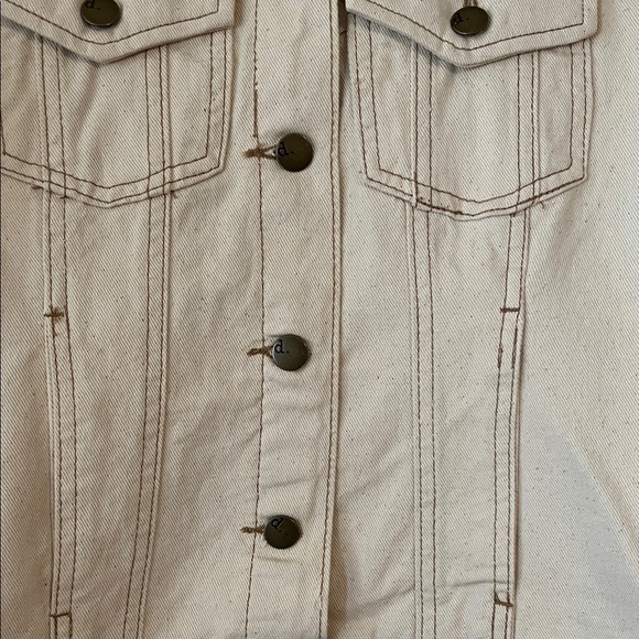 d. Jeans Classic Cream Denim Jacket Large - Picture 4 of 9